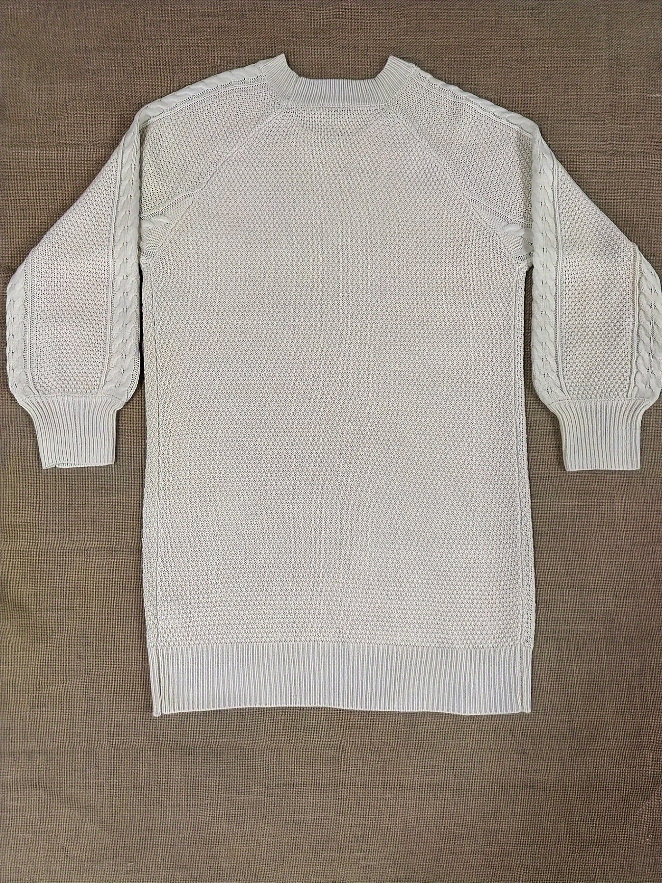 Henrietta | Vrouwen Kabelgebreide Sweaterjurk met lange mouwen - Casual Loose Fit Gebreide Jurk