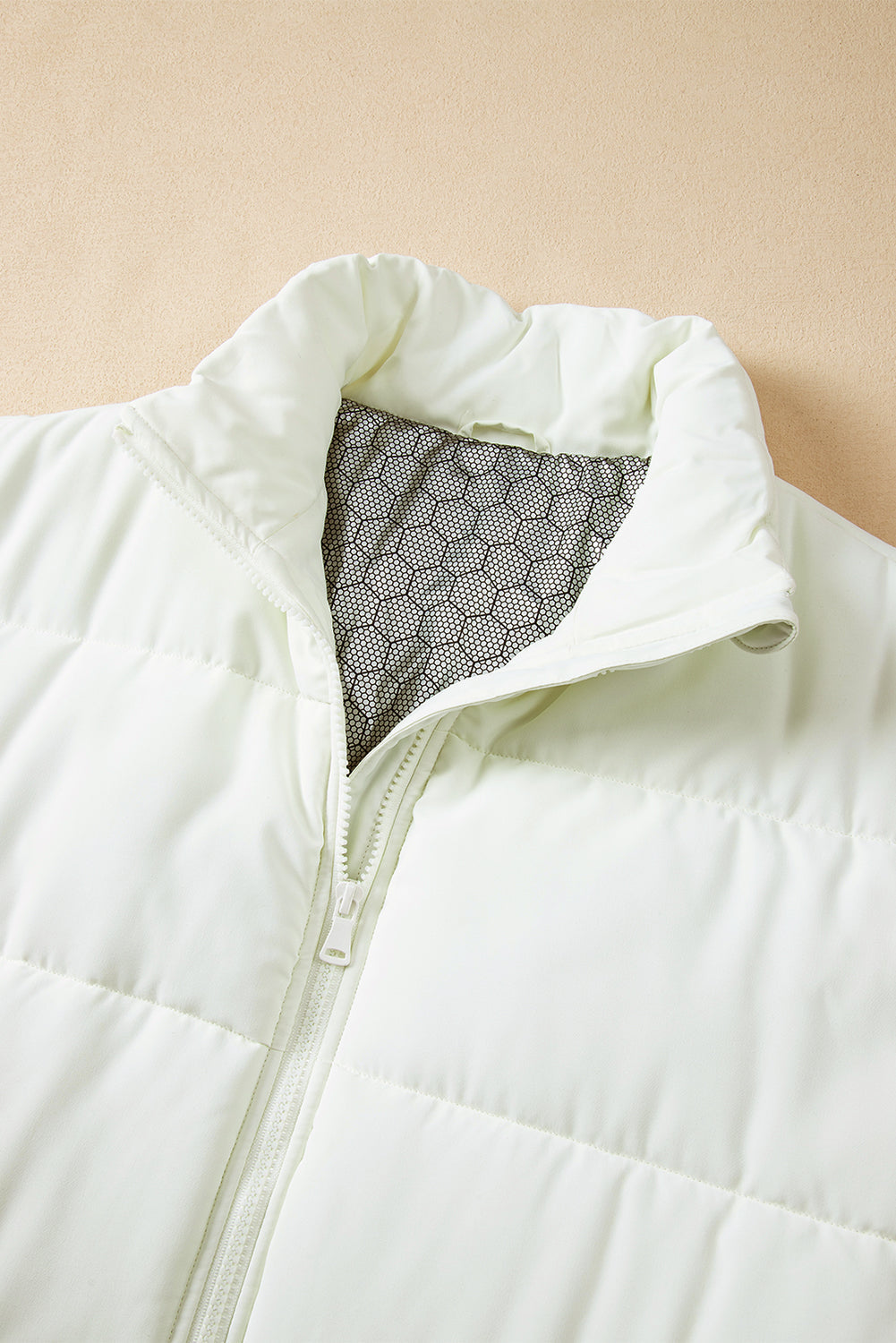 Laufey | Oversized mouwloos damesvest met rits en staande kraag - warme, knusse winterkleding