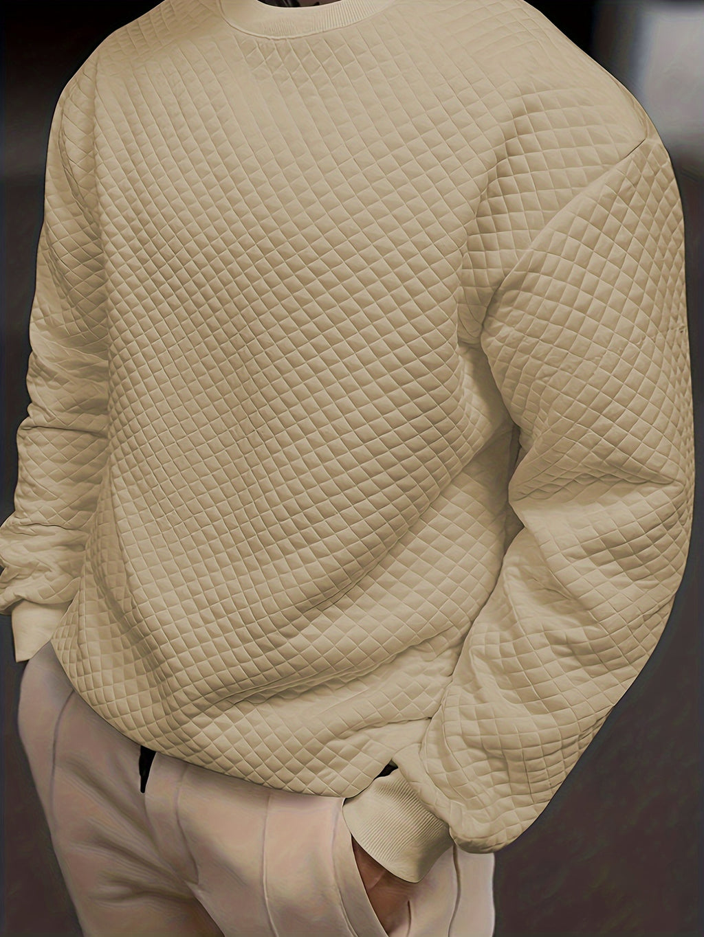 Manny | Heren Sweatshirt met Ruitpatroon Ronde Hals - Zachte Katoenen Pullover Met Lange Mouwen