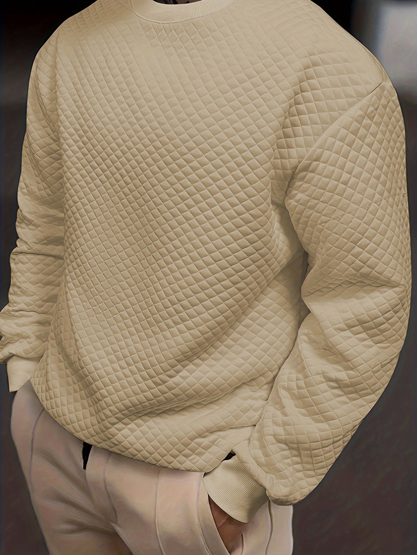 Manny | Heren Sweatshirt met Ruitpatroon Ronde Hals - Zachte Katoenen Pullover Met Lange Mouwen