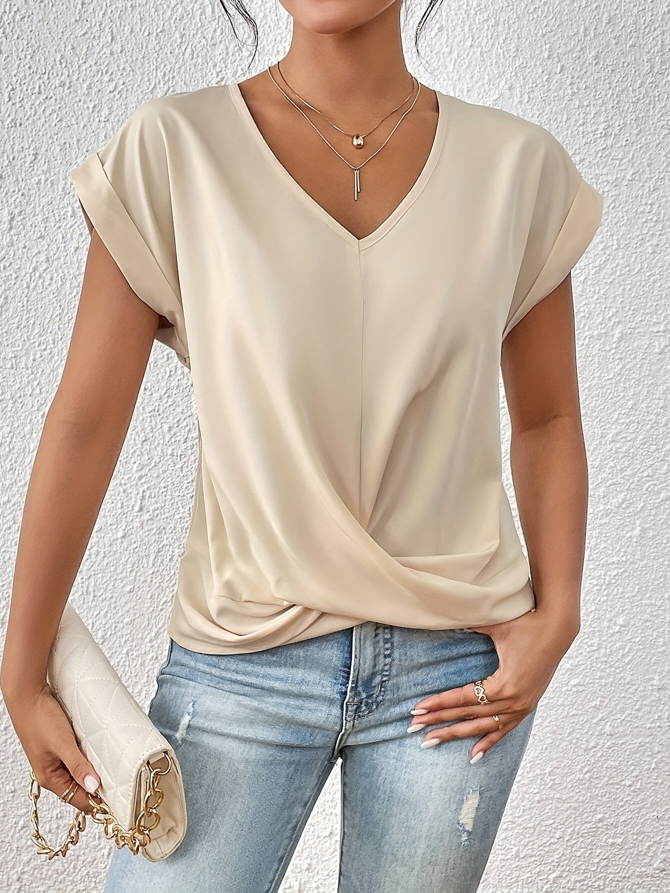 Waelyn | Damesblouse met V-hals voor dagelijks gebruik – Casual, comfortabele blouse