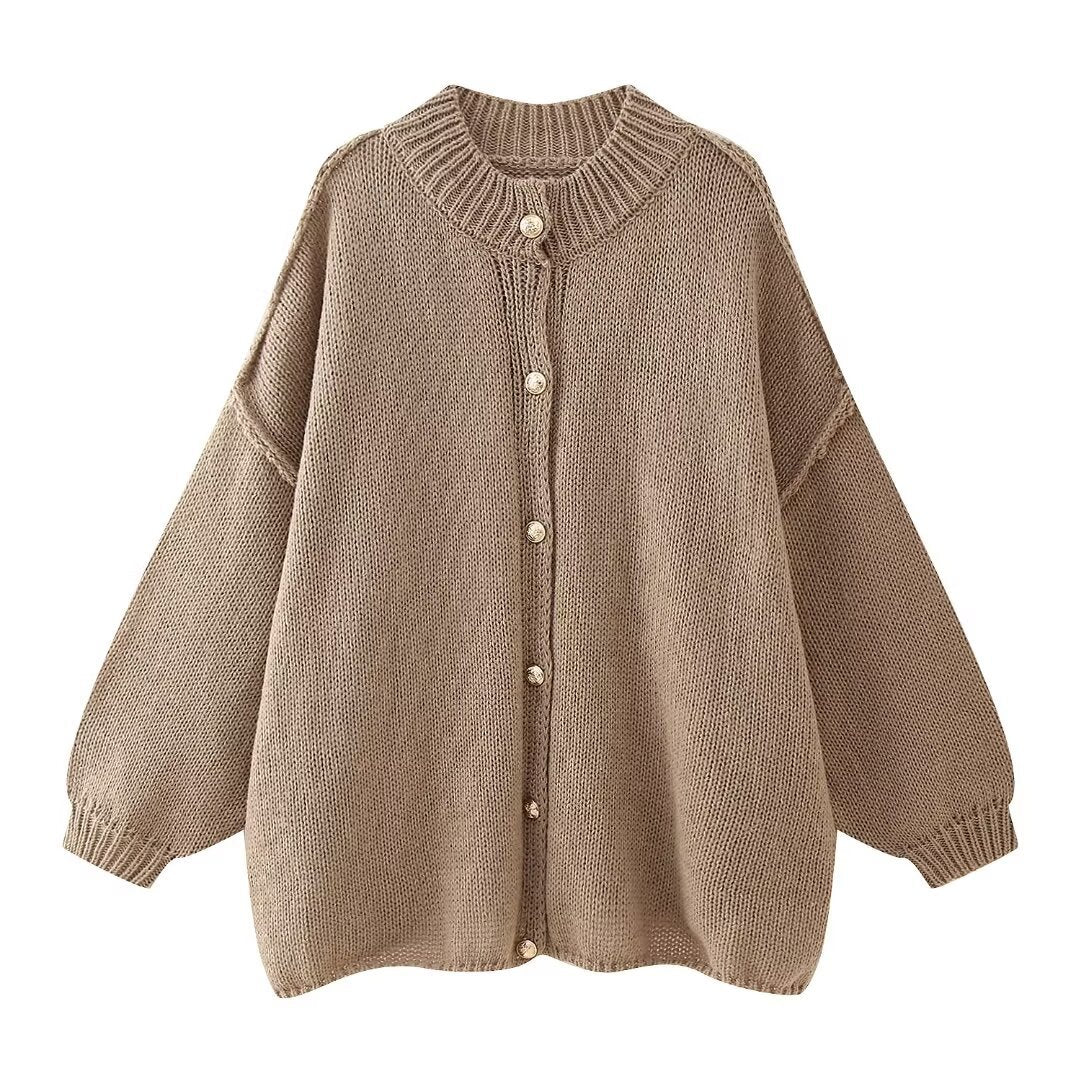 Djamila | Plain Women's Oversized Batwing Sweater Jacket - Casual & Stylish Outerwear