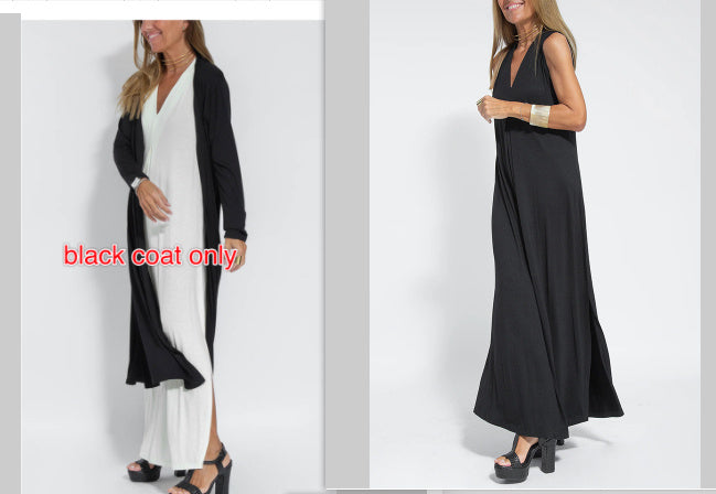 Ensemble femme : robe et long cardigan
