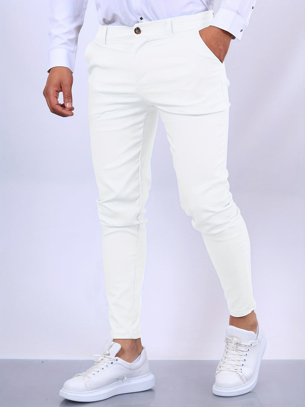 Orvalis | Heren slim fit maatwerk broek met enkellengte – Elegante formele zakelijke casual broek