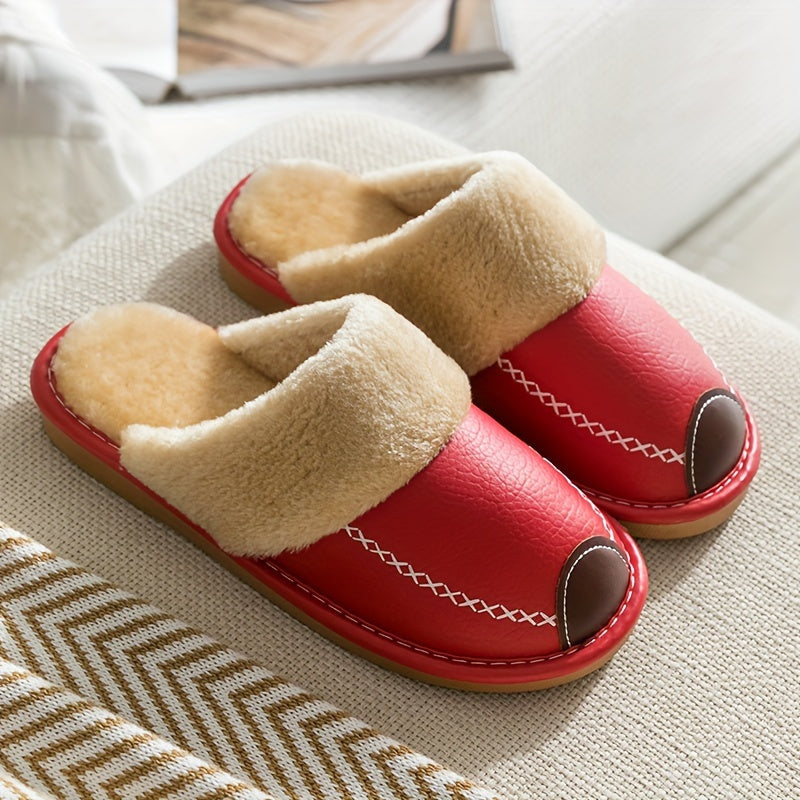 CozyFusion | Unisex Leren Pluche Fleece Knusse Pantoffels - Ideaal voor Wintercomfort
