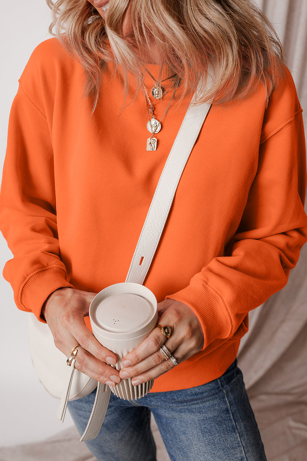 Jozina | Klassieke en eenvoudige effen fleece trui