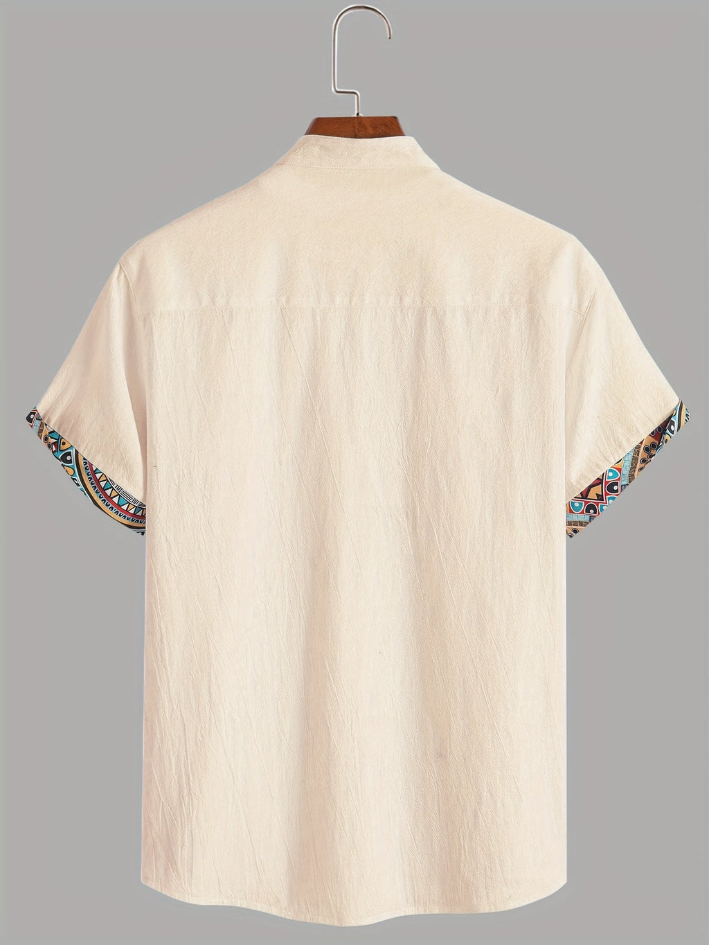 Denison | Men's Geometric Print Short Sleeve Shirt - Casual Shirt for Vacation and Everyday Wear