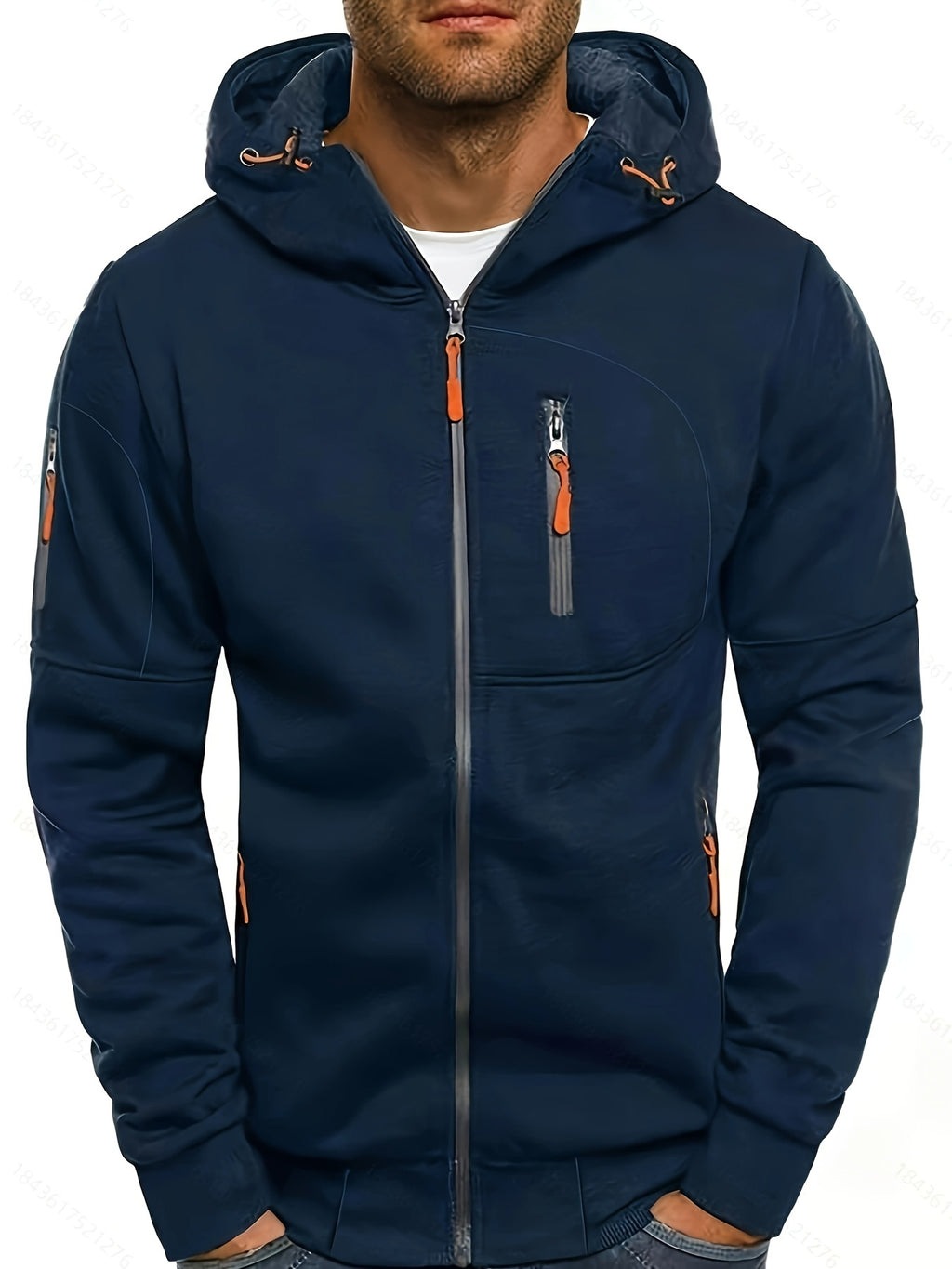 Gian | Men's hooded full-zip sports jacket - Casual full-zip hoodie
