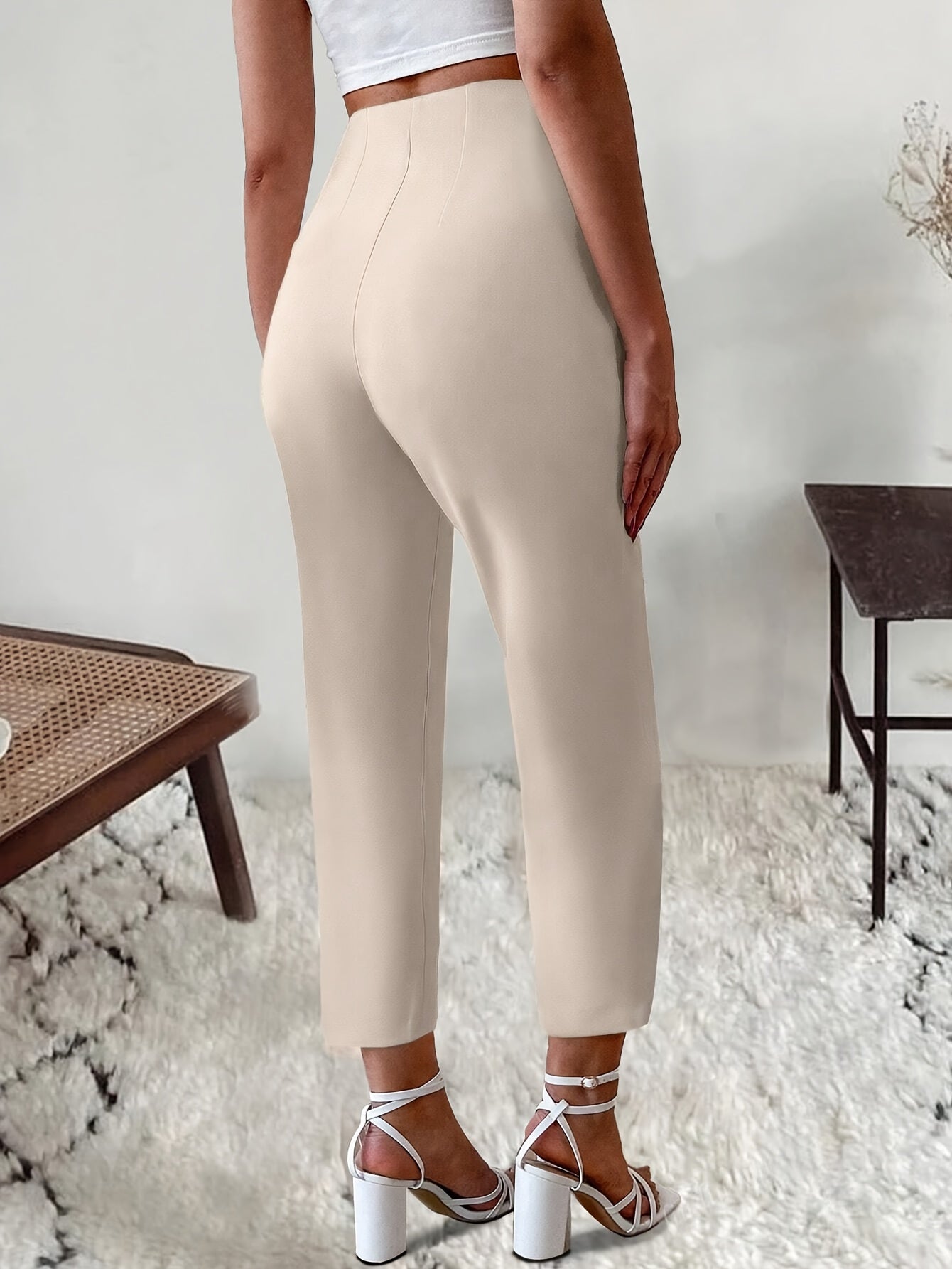 Devika | Straight-leg women's high-waisted trousers - Comfortable, stylish, and versatile work and leisure trousers