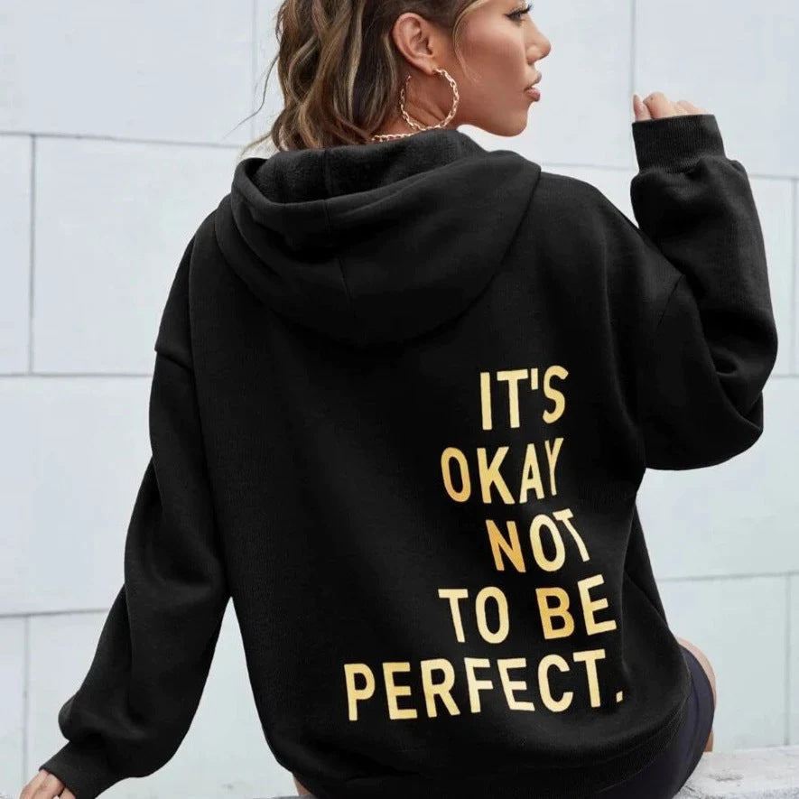 Isaelle | Hoodie met letterprint voor dames – Casual sweatshirt met lange mouwen voor dagelijks gebruik
