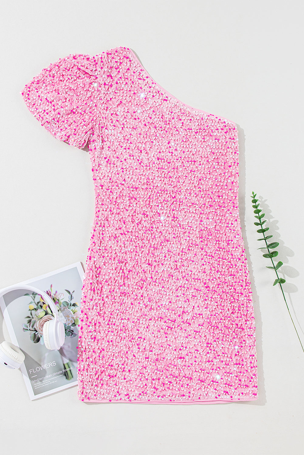 Florie | Roze lovertjes bodycon mini jurk