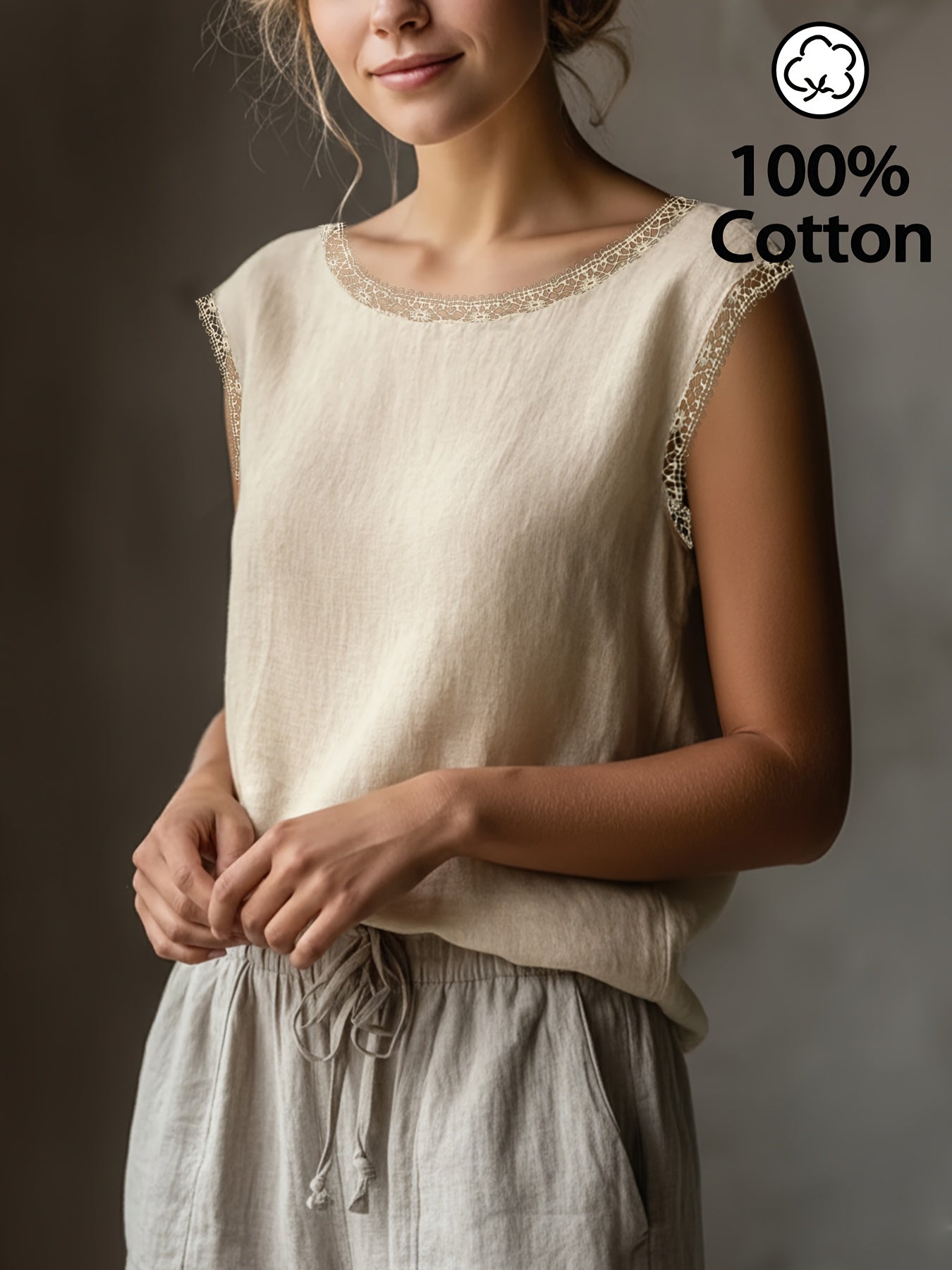 Orlavia | Dames kanten blouse – zomerse retro top, losse en casual pasvorm