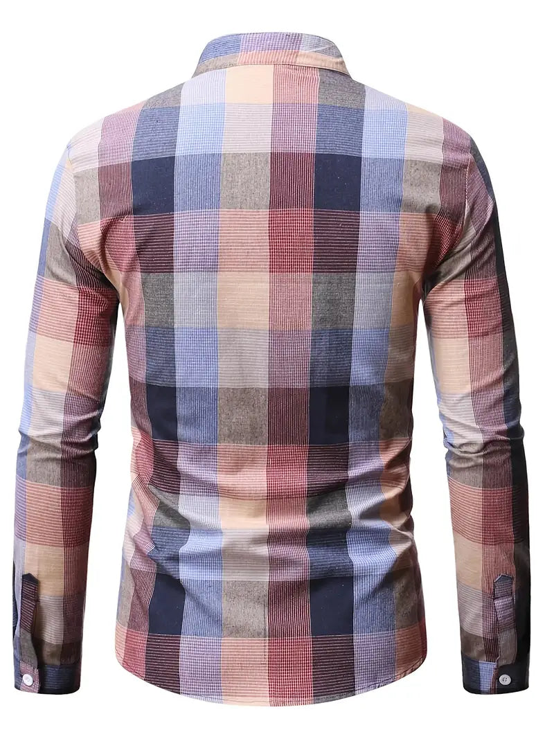 Sorenzo | Classic checked men's shirt with long sleeves and button-down collar
