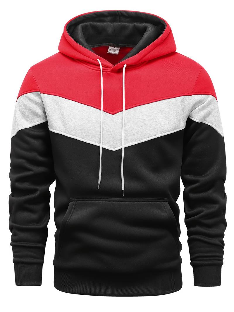 Gunther | Kleurblok Hoodie voor Heren - Stijlvol Casual Sweatshirt met Gedurfd Ontwerp
