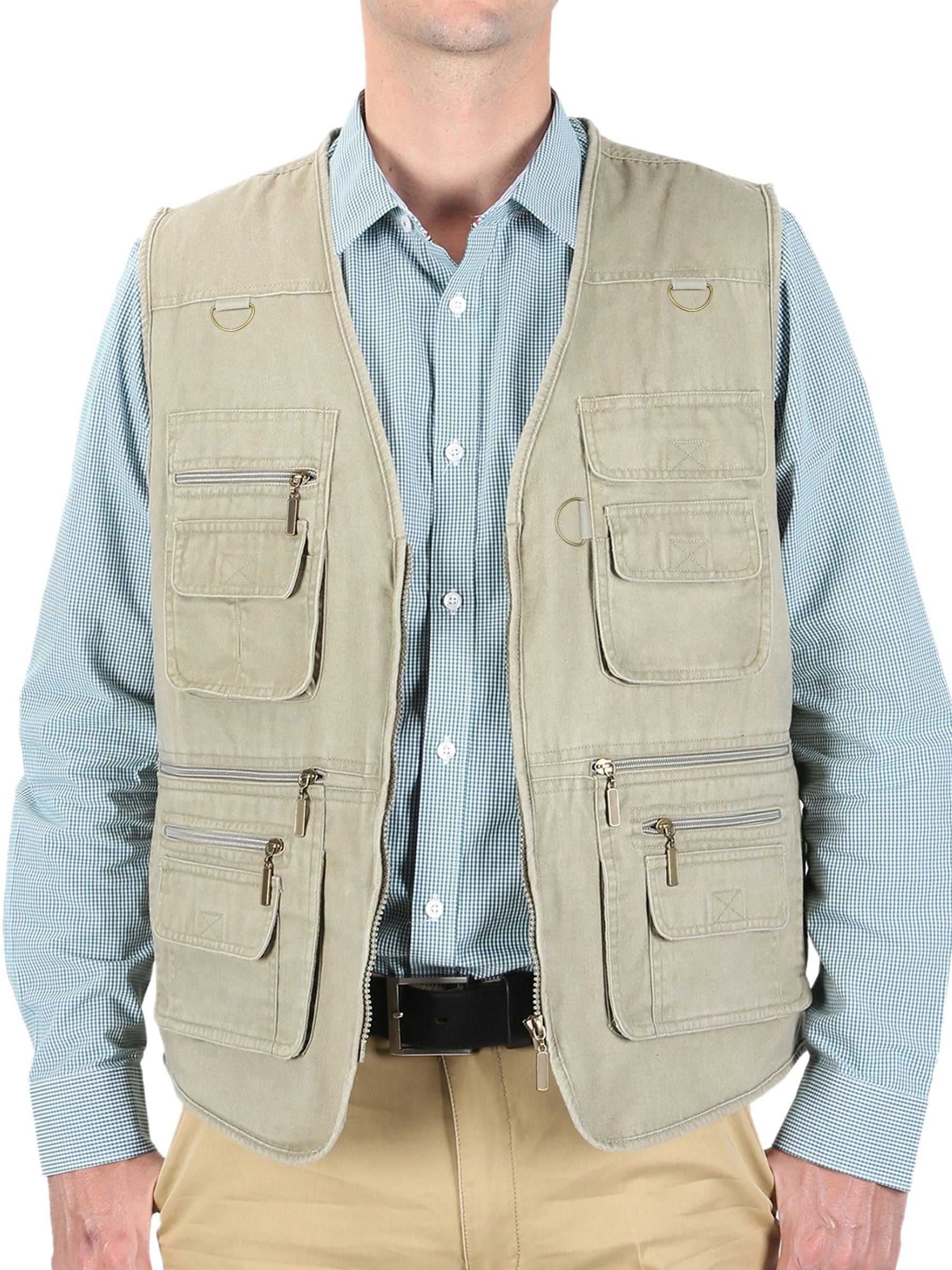 Ralston | Heren Stonewashed Outdoor Reisetop – Lichtgewicht Multi-Zak Technisch Vest