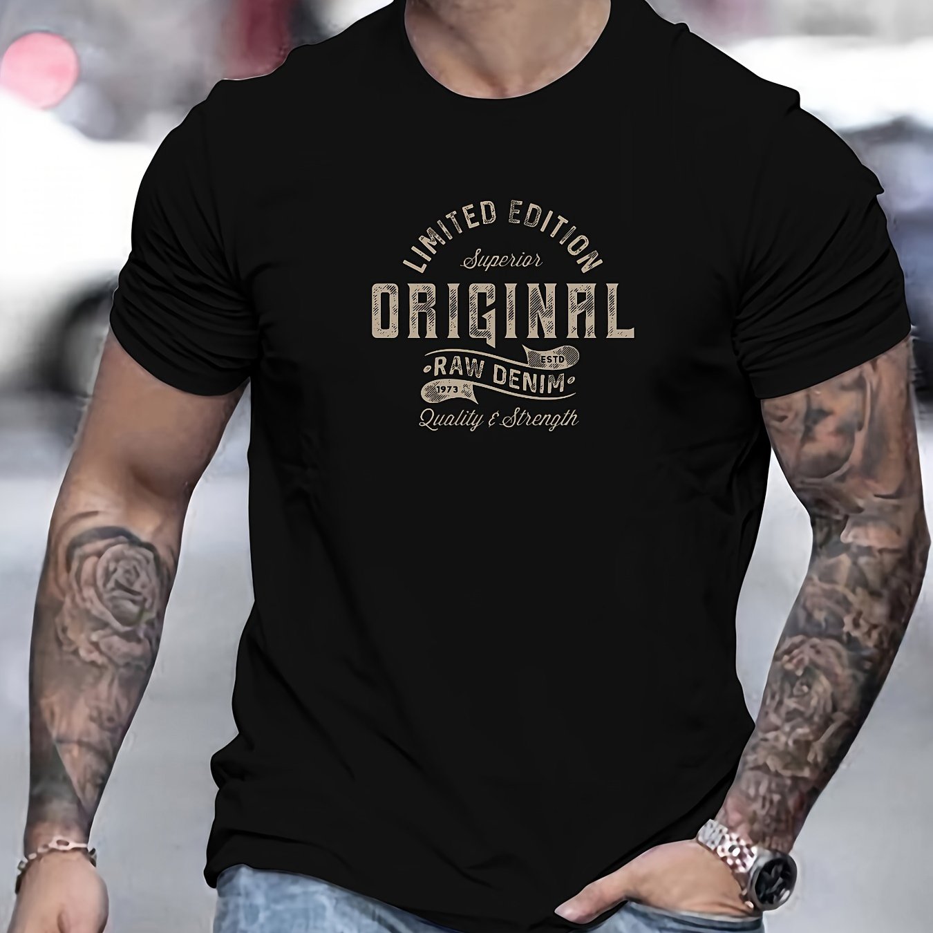 Xaver | Basis T-shirt van katoen voor heren - Casual T-shirt met grafische print, zomer T-shirt