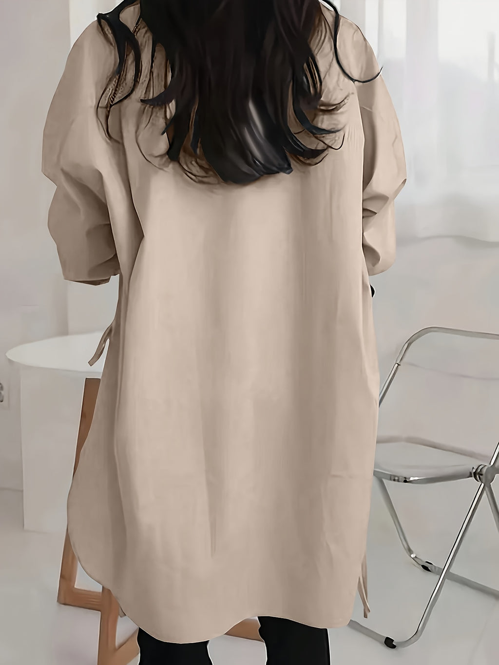 Ashford | Oversized long sleeve shirt with side button fastening