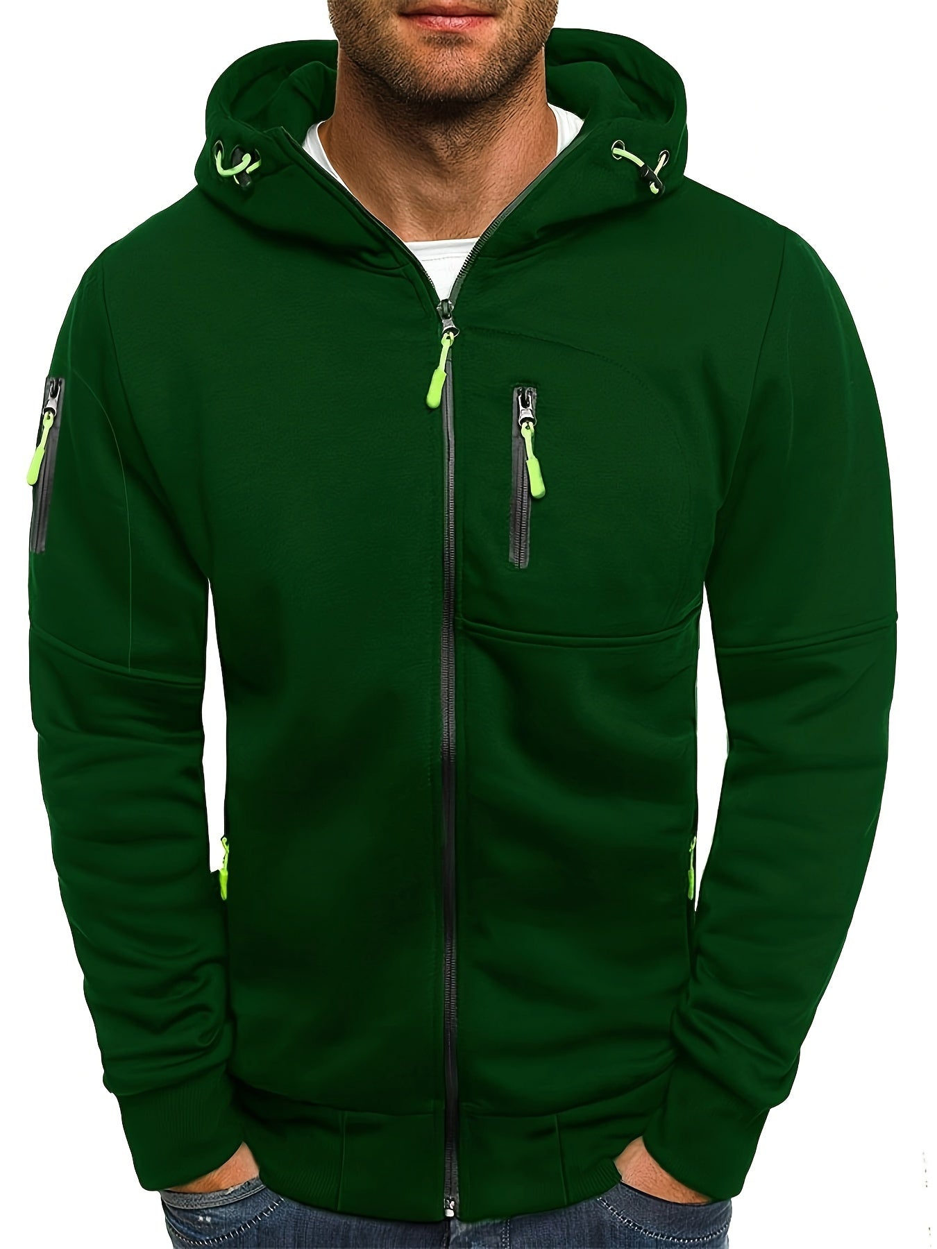 Gian | Men's hooded full-zip sports jacket - Casual full-zip hoodie
