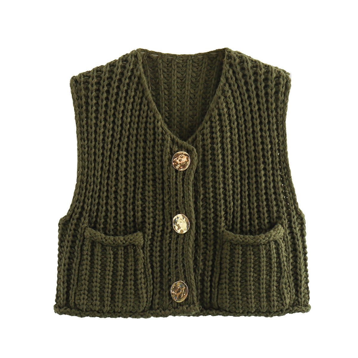 Minda | Elegant mouwloos kort gebreid vest