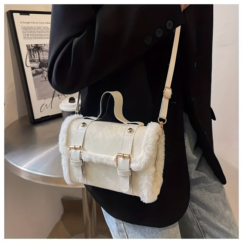 Blaise | Vintage pluche bont Crossbody telefoon tas - modieuze schoudertas