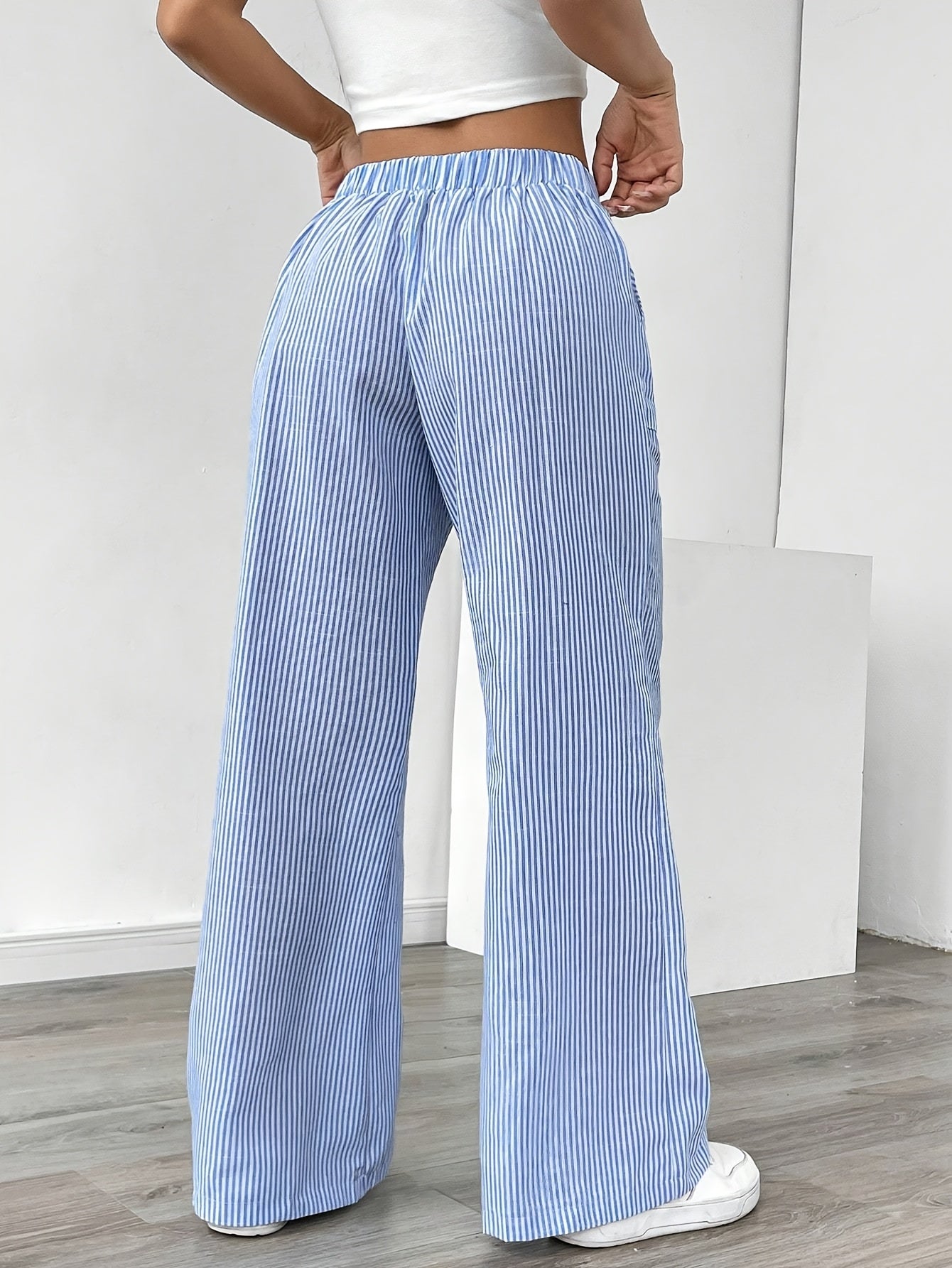 Faeryn | Casual Striped Wide Leg Pants - Loose Fit Women's Trousers for Comfort & Style