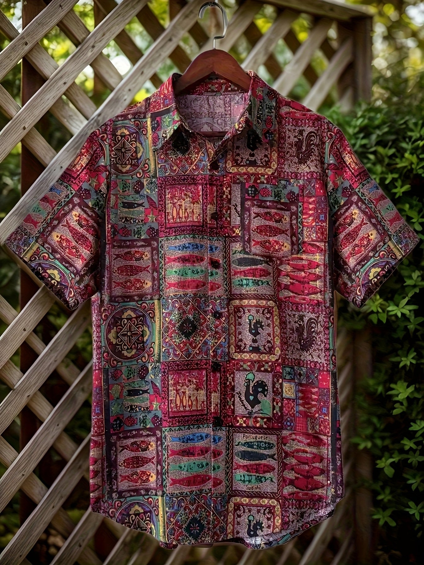 Cavan | Herenoverhemd met tribale print – Losvallend, etnisch, casual, korte mouwen, met knopen