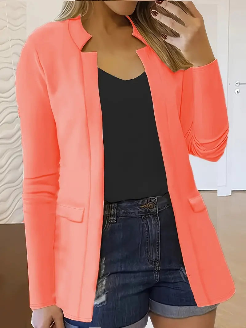 Casual blazer met lange mouwen en een open voorkant