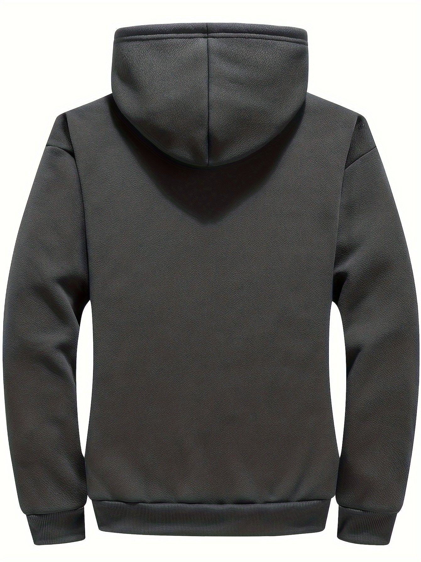 Zayden | Heren fleece gevoerde hoodie met ritssluiting – Casual hoodie met letterprint
