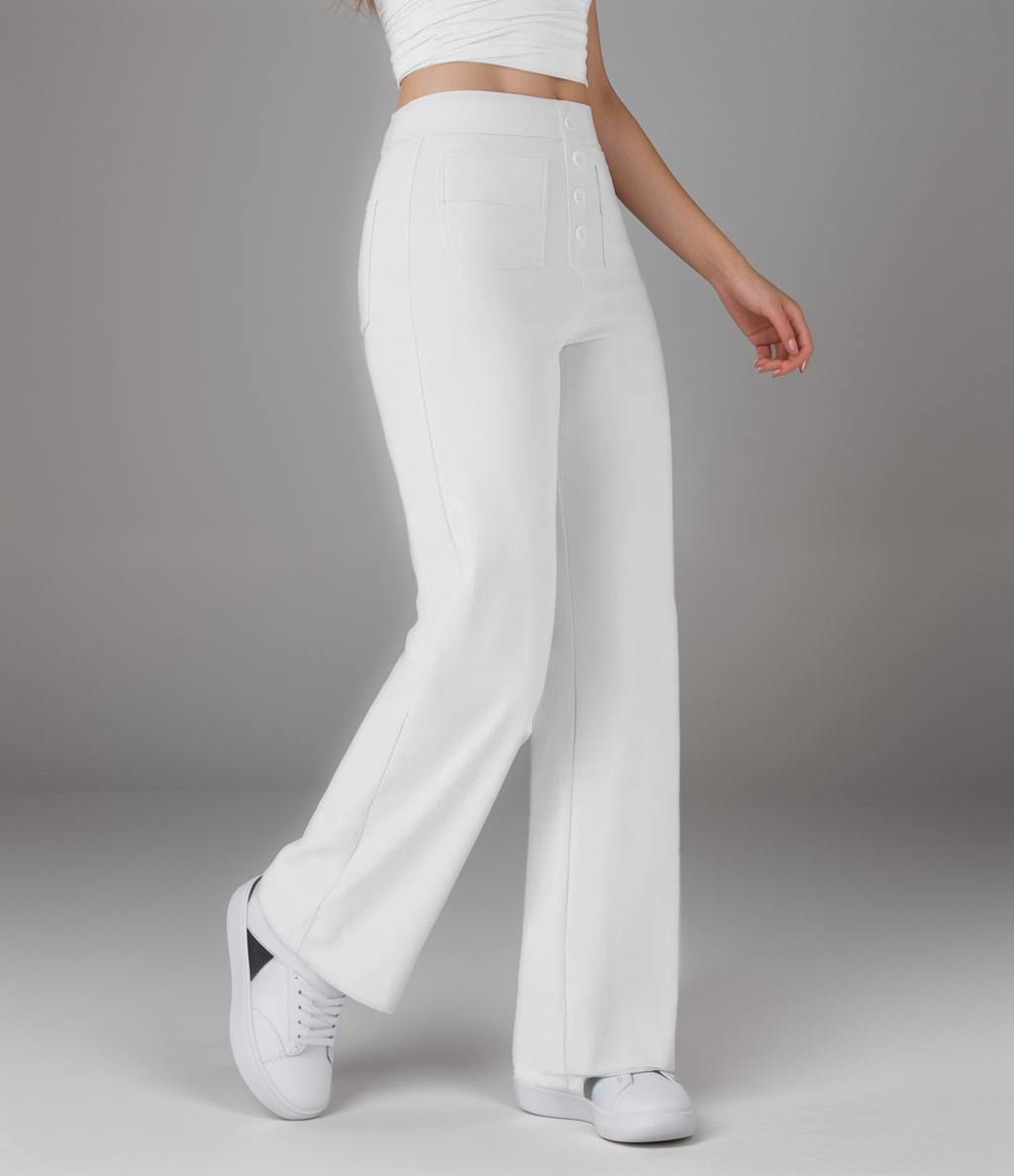 Varda | High Waisted Stretch Women's Trousers - Versatile Casual Pants