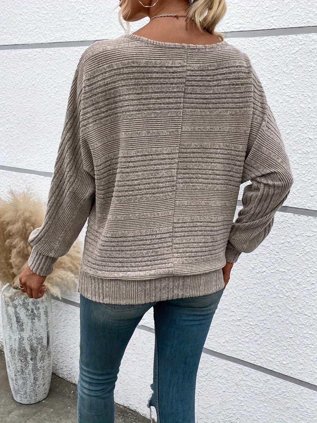 Zosia | Casual Vrouwen Trui met Batwing Mouwen - Losse Pasvorm Top Met Crew Hals
