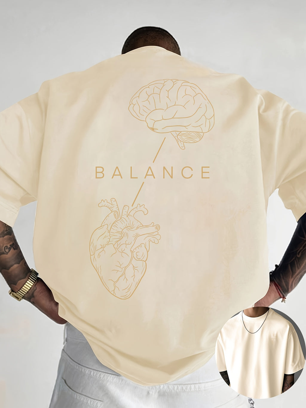 Rhysen | Heren T-shirt met grafische print – ontwerp op voor- en achterkant