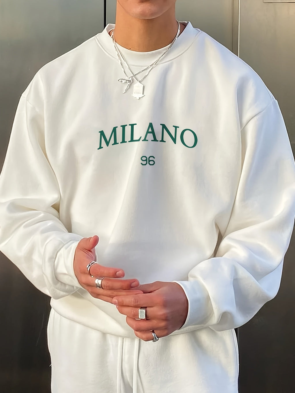 Dasric | Heren sweatshirt met lettersprint – Stijlvolle casual trui, oversized pasvorm