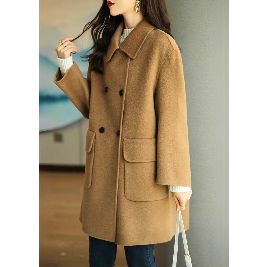 Elarae | Elegante lange jas – moderne winterjas, stijlvolle bovenkleding, warm en verfijnd