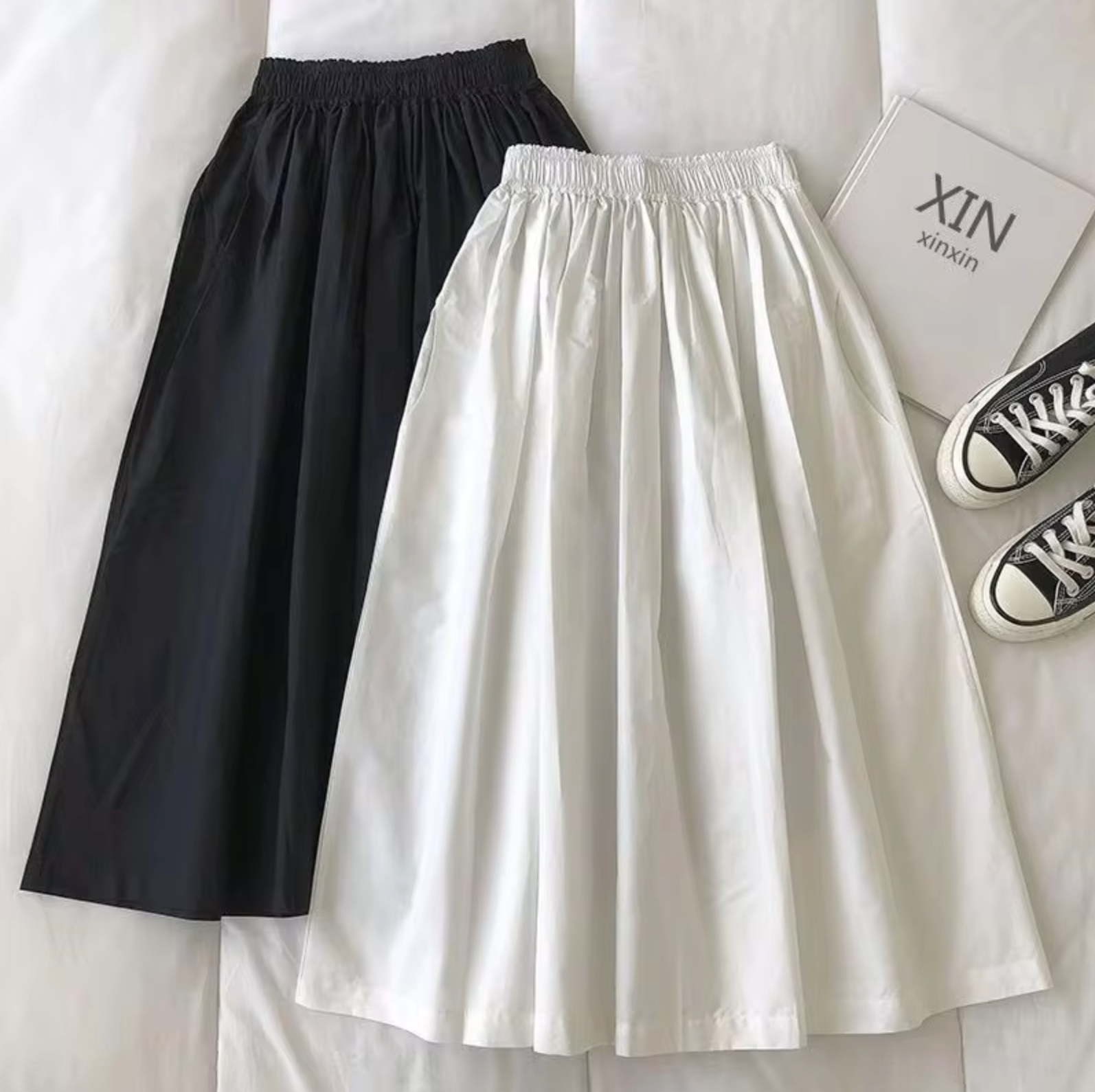 Monica | Losse Hoge Taille Rok - Stijlvolle & Comfortabele A-Lijn Midi Rok