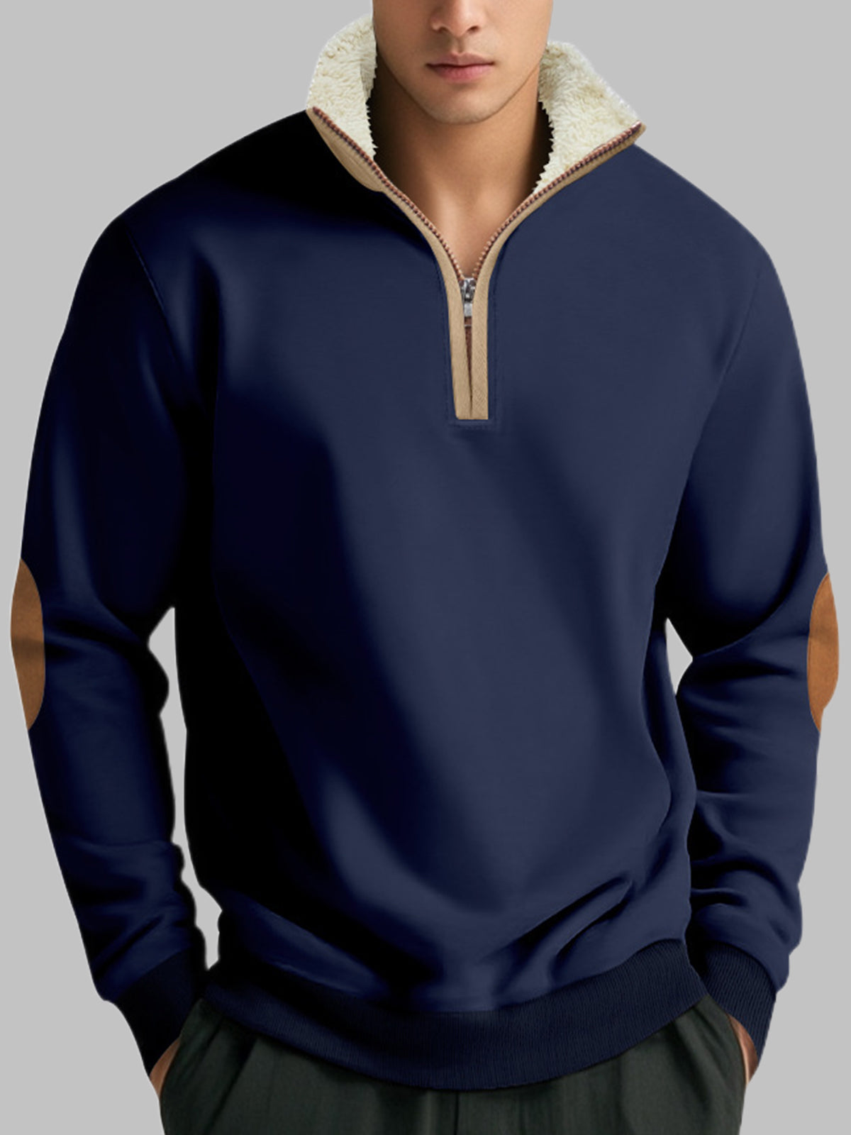 Xalerion | Retro Sweatshirt met halve mouwen voor heren - lange mouwen, casual, stijlvolle trui