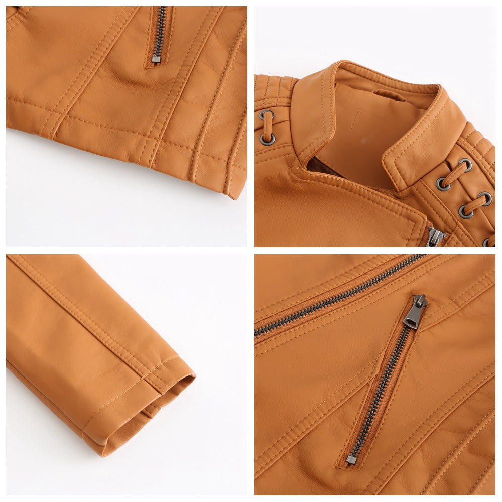 Marvina | Slim Fit leren jas – Chique motorjas van lamsleer, stijlvolle bovenkleding