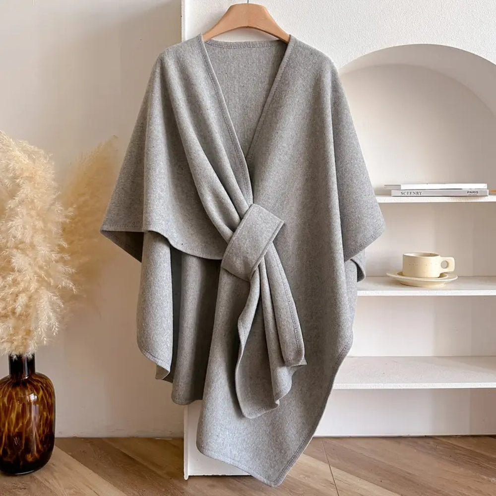 Cariselle | Manteau à col châle pour femme – Manteau d'hiver coupe-vent au drapé élégant, léger et stylé
