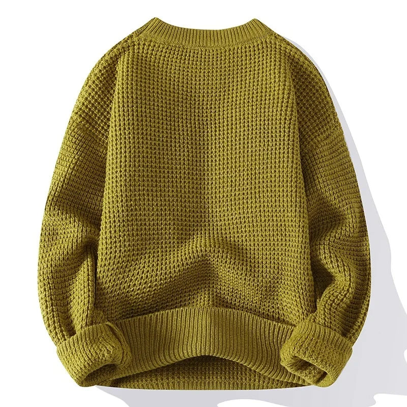 Yorick | Premium honingraat gebreide trui voor heren – zachte casual pullover, winter, ronde hals
