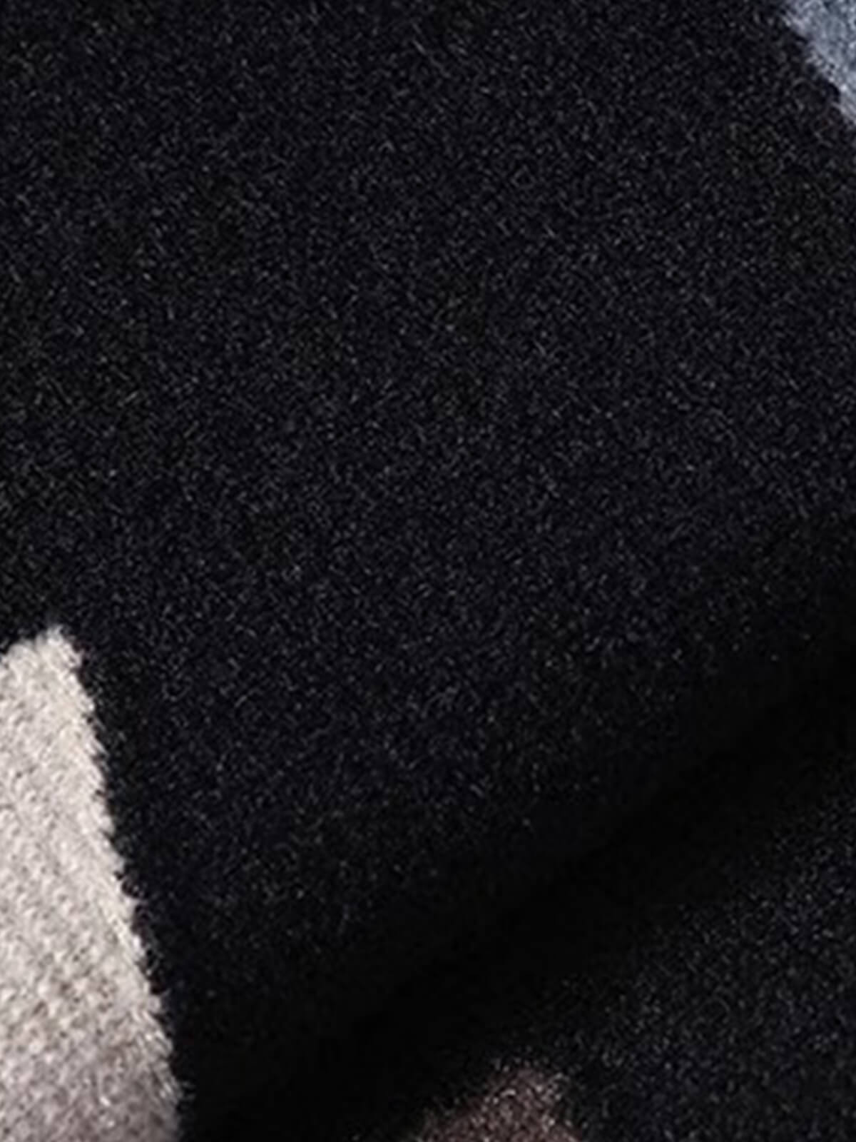 Xavion | Men's Knitted Sweater with Denim Collar - casual, warm, stylish sweater