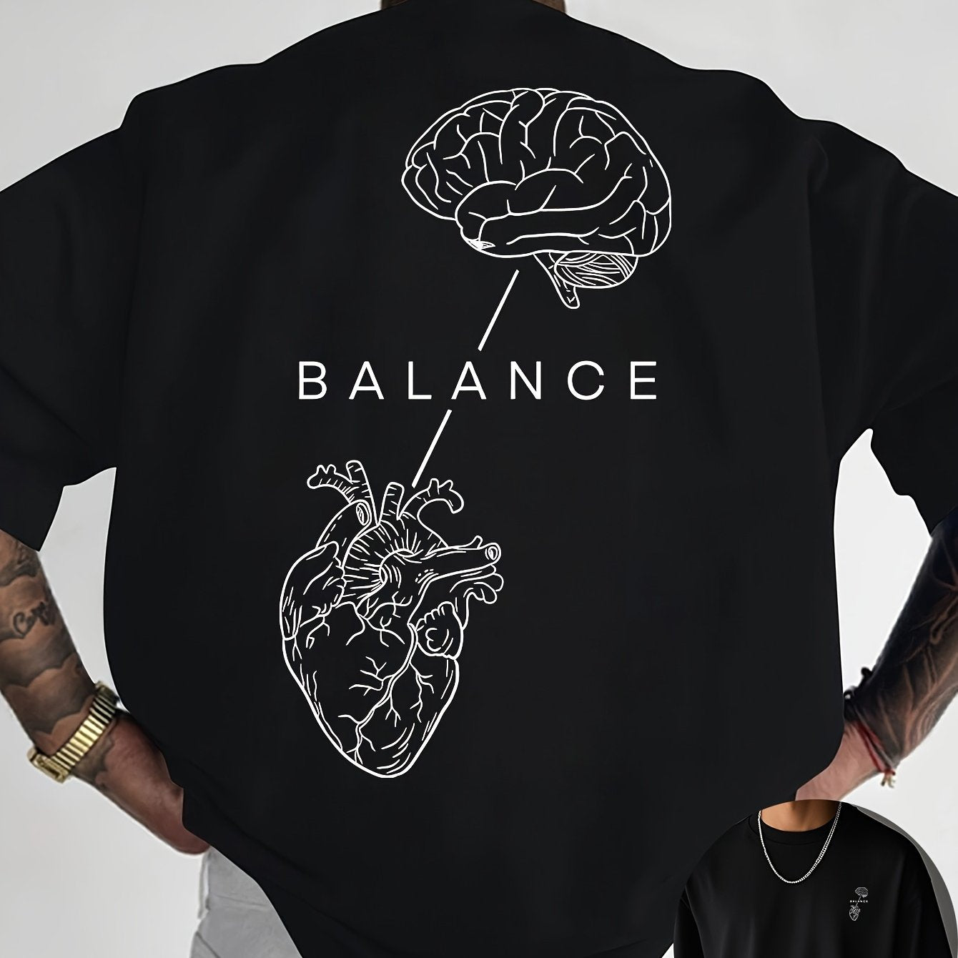 T-shirt à col rond avec impression créative à l'avant et à l'arrière, mode estivale pure et tendance à manches courtes, haut de style décontracté pour tous les jours, essentiel pour les loisirs en plein air, choix de cadeau idéal