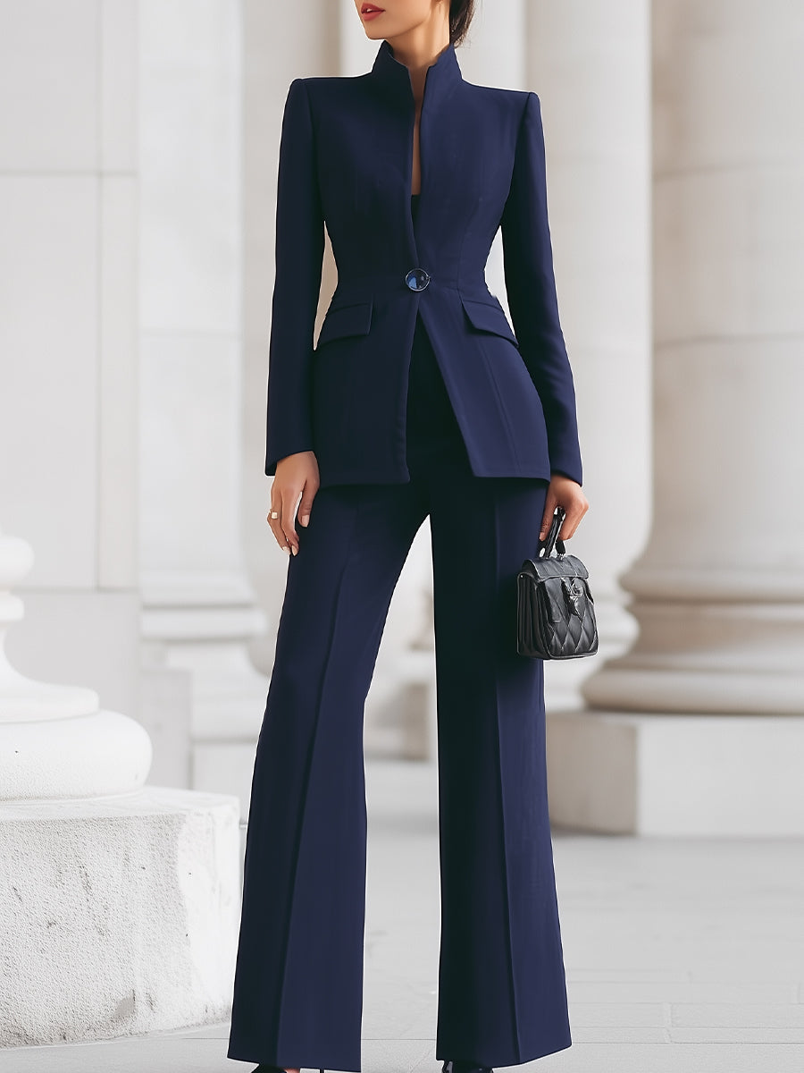 Faelith | Elegante blazer en wijde broekpak voor dames – Op maat gemaakt powerpak