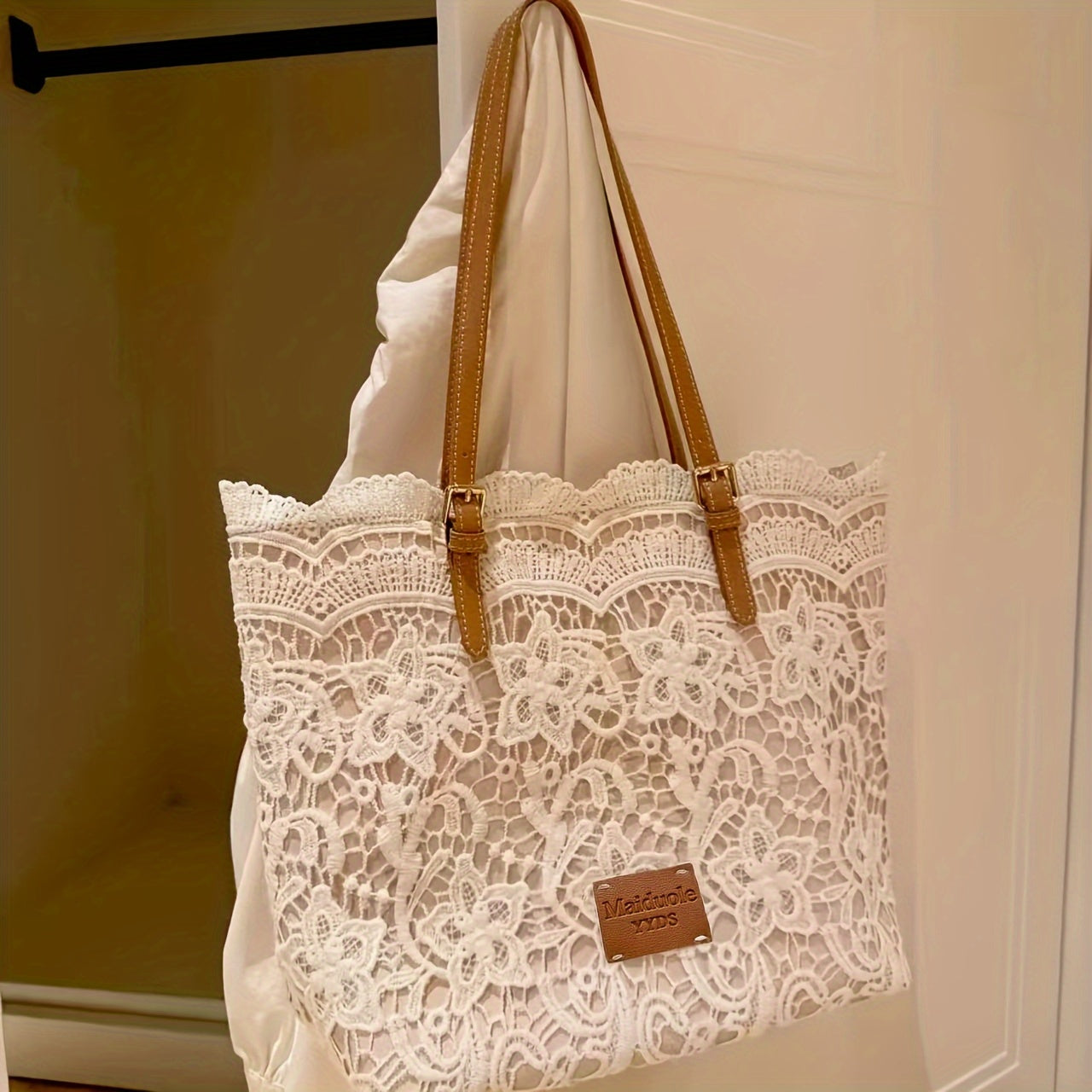 EthereaBag | Elegante witte kanten schoudertas voor vrouwen