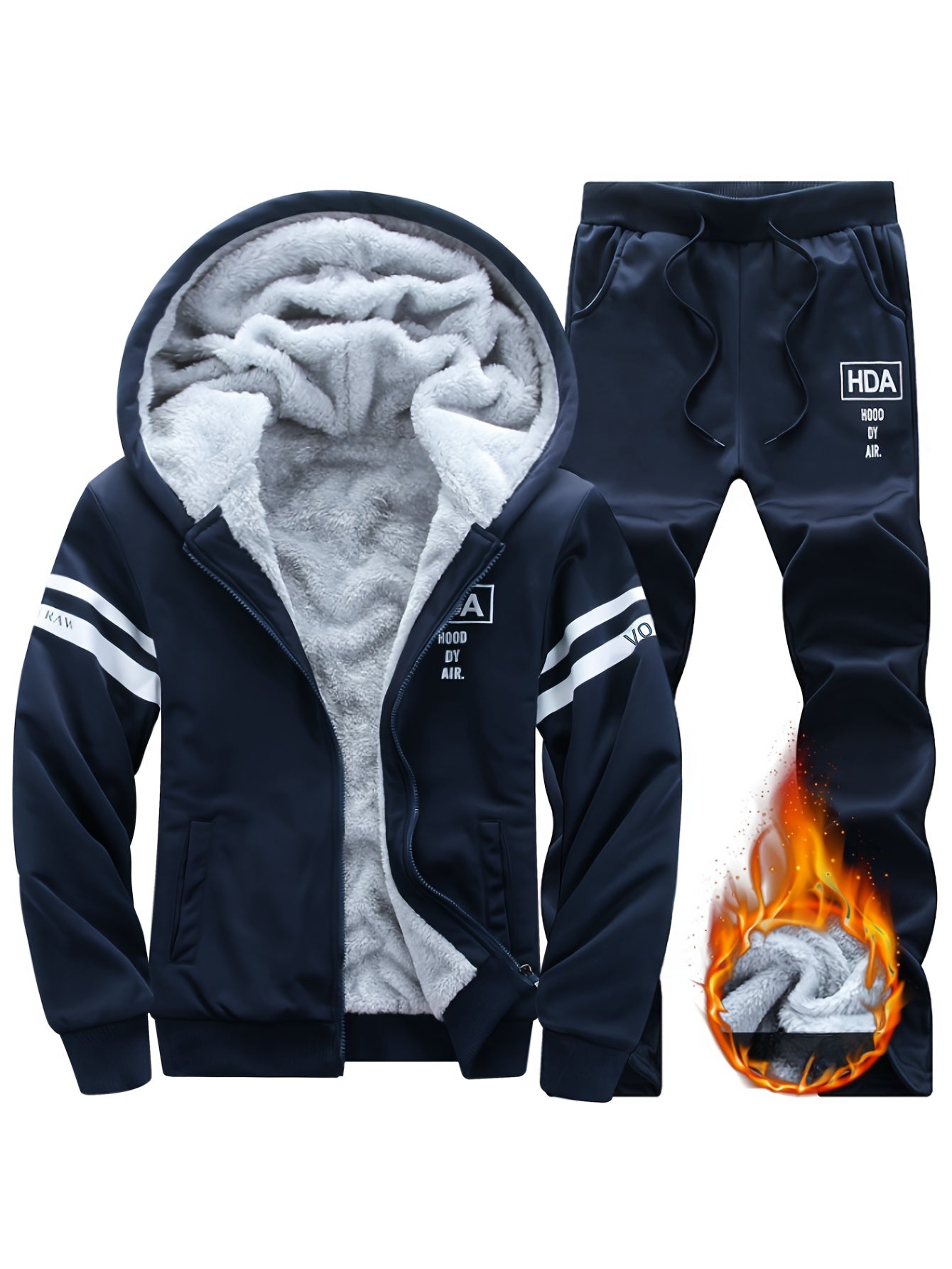 Marlowe | Heren fleecegevoerde hoodie & joggerset - warm, winters trainingspak