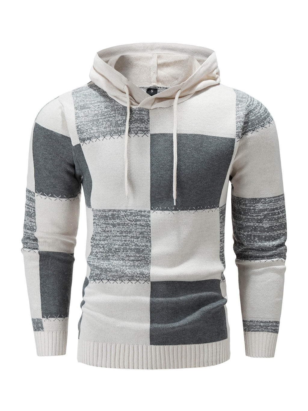 Cedar | Slim fit trui met capuchon voor heren - Casual geruit kleurenblok voor buitensport & winter