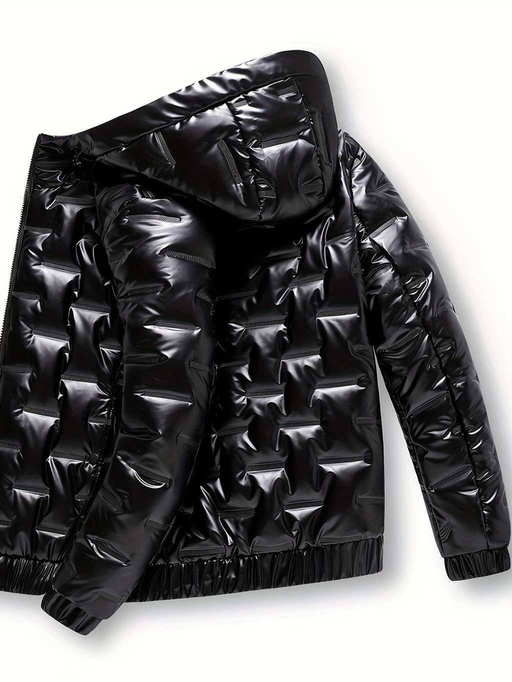 Jadon | Glanzende heren winter gewatteerde puffer jack met capuchon - warm en stijlvol