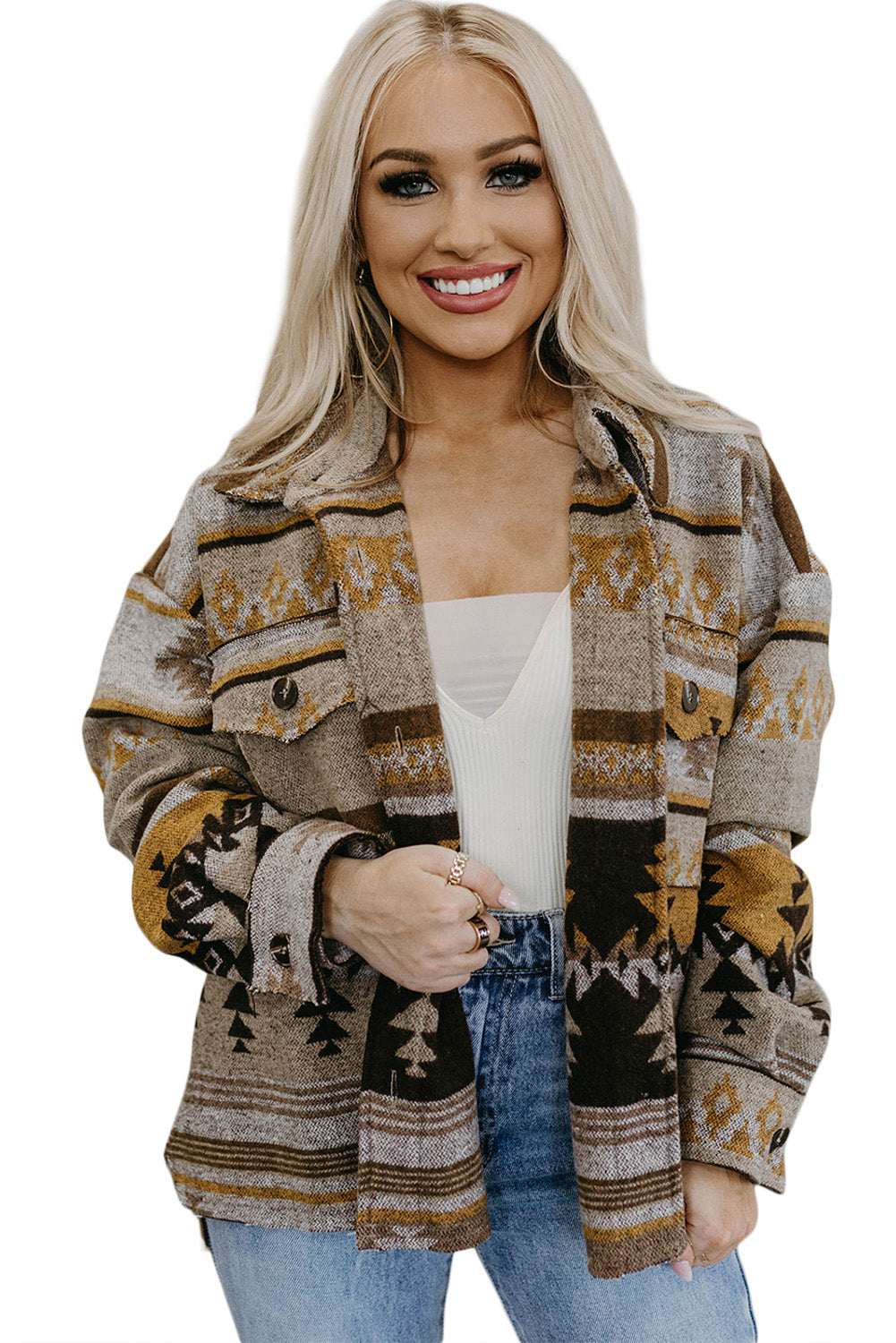 Neoma | Western Aztec print damesjack, stijlvolle casual bovenkleding, Boho Chic ontwerp