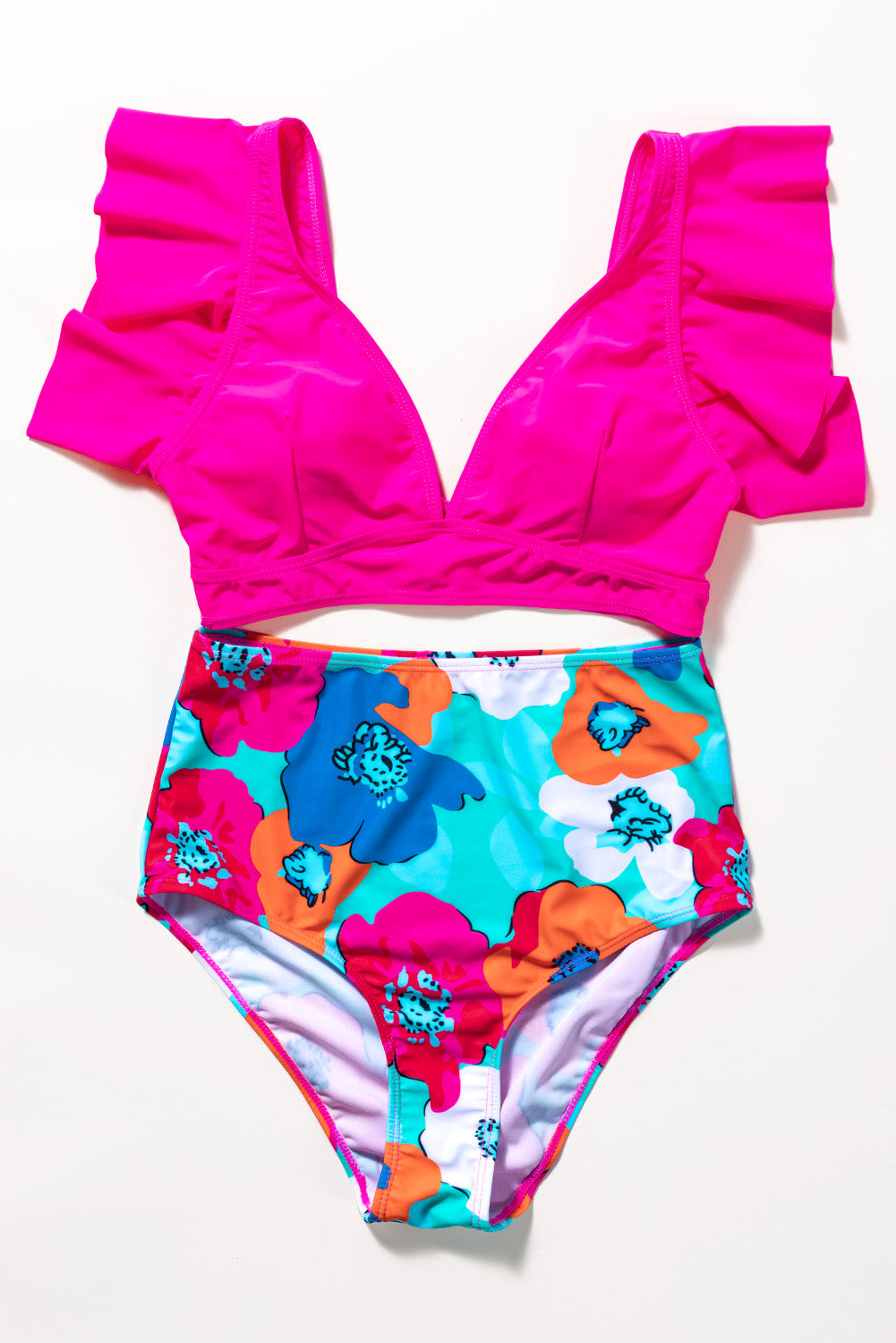 Kaelani | Ruffles Bloemenprint Hoge Taille Bikini