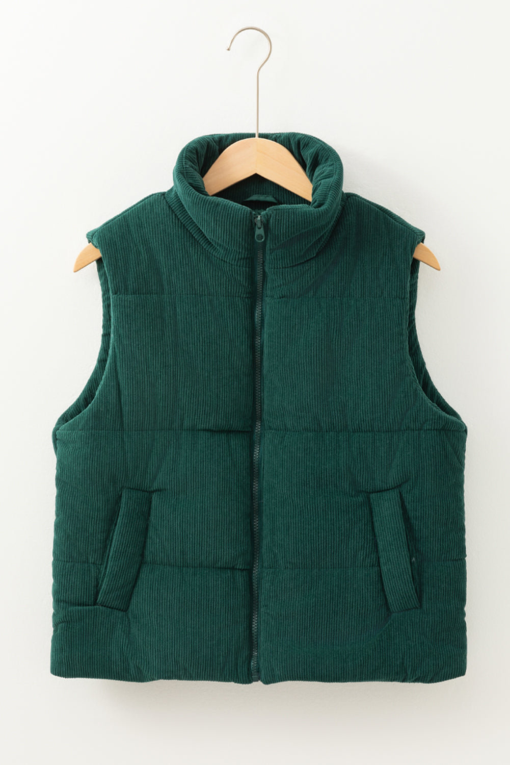 Dagny | Corduroy Puffer Vest met Ritssluiting Staande Kraag Casual Jack voor Dames