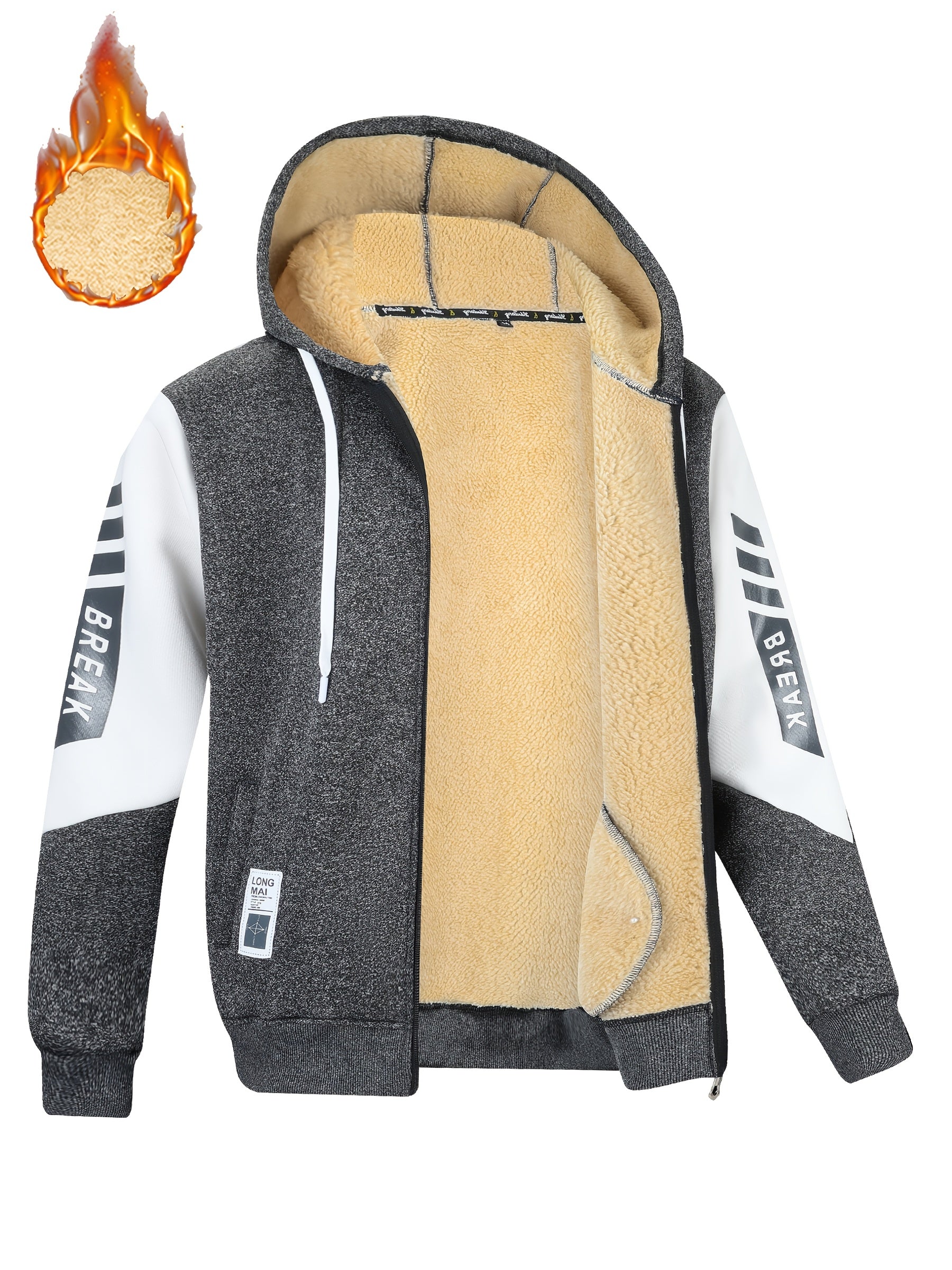 Berengar | Thermische hoodie voor heren – zachte pluche binnenkant, wintersweatshirt