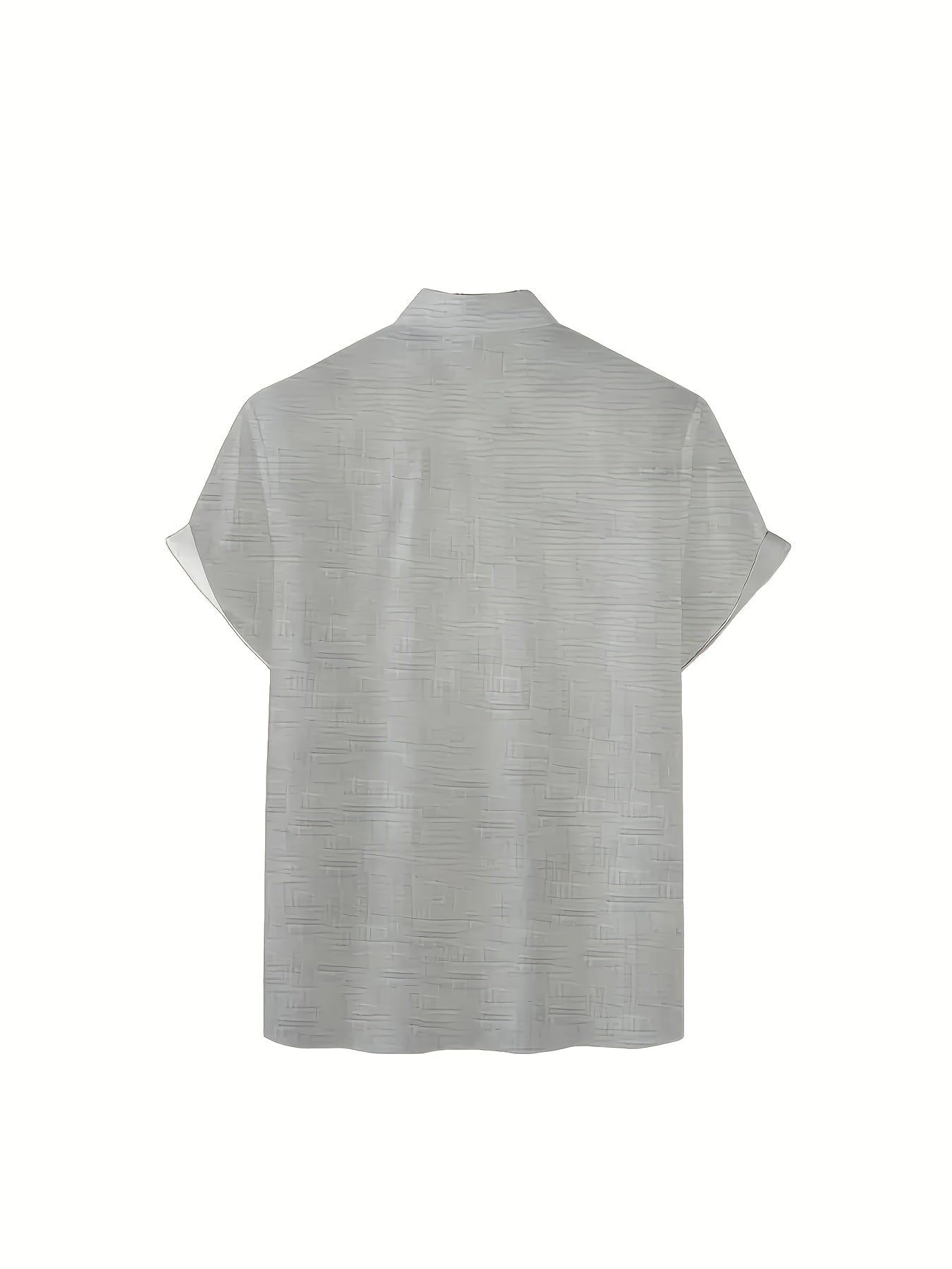 Isoren | Heren zomershirt – geometrische print, korte mouwen en casual met contrasterende strepen